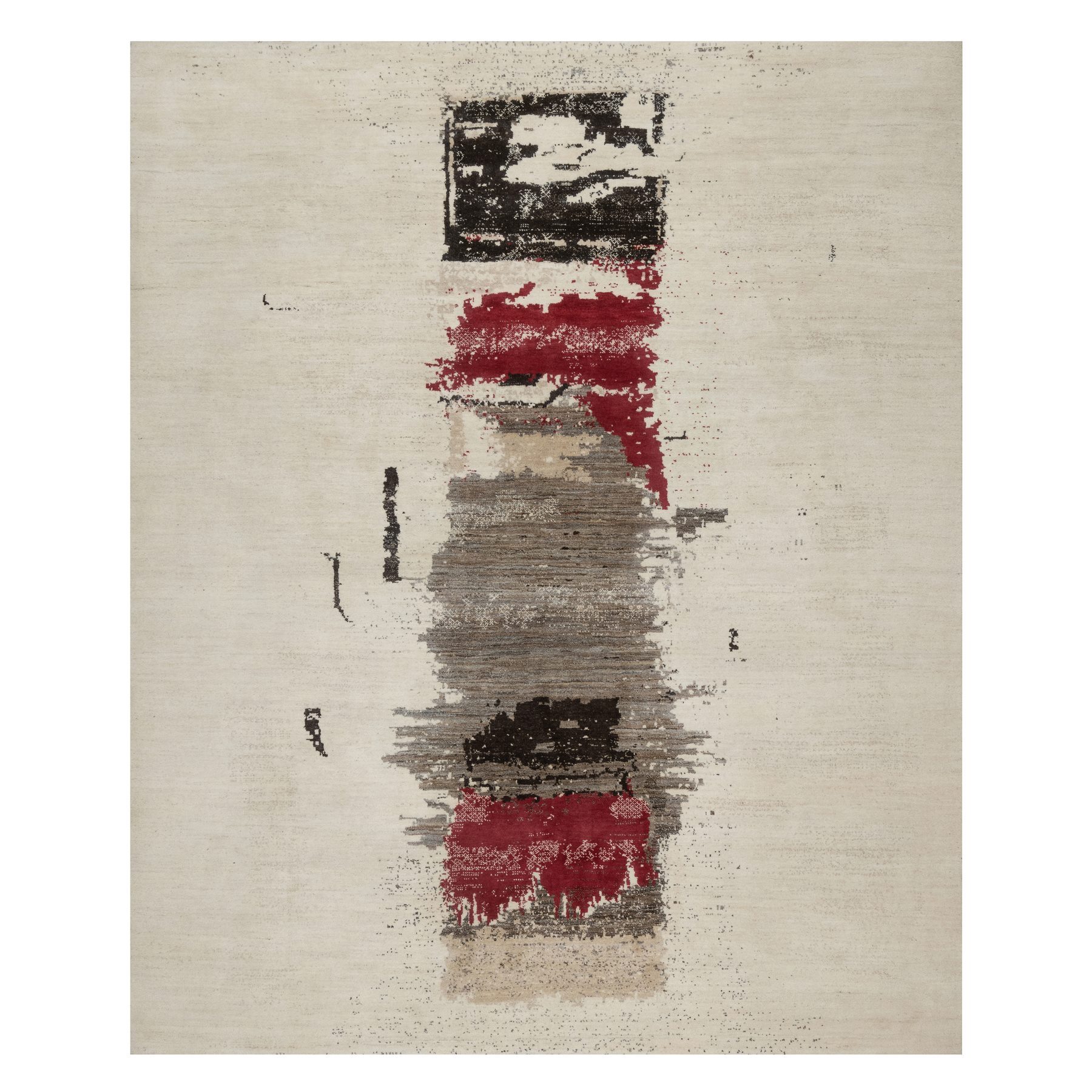 Chiffon White, Lori Buft Gabbeh with Avant Garde Design, Thick and Plush, Soft Pile, 100% Wool, Hand Knotted, Oriental Rug